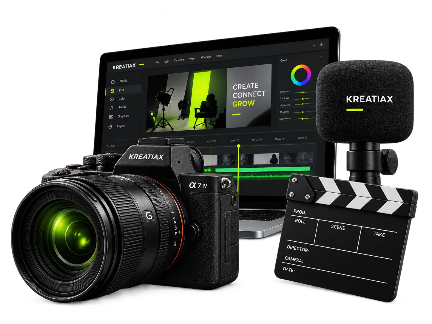Visual del entorno de creación de contenido KREATIAX